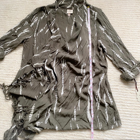 NWT Knox Rose olive tie dye open front top - Picture 9 of 11